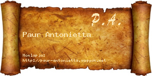 Paur Antonietta névjegykártya